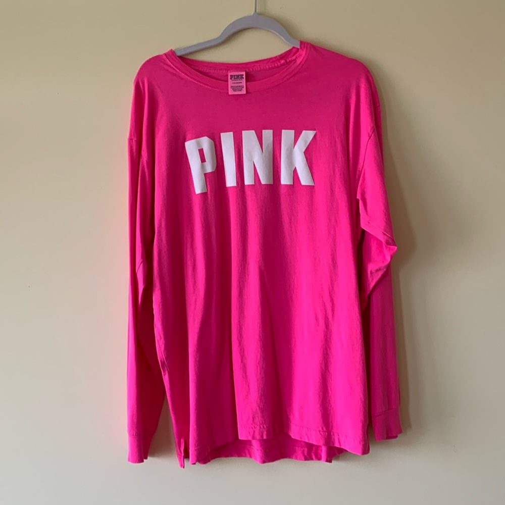 Long sleeve Victoria’s Secret T-shirt, hot pink